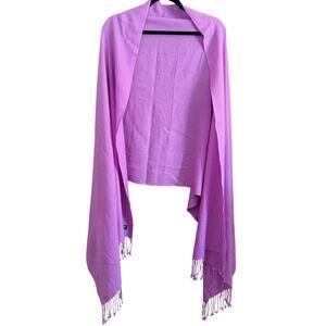 Purple Fringed 100% Cashmere Pashmina Scarf
